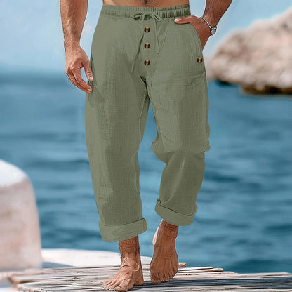 Herren Strandhose Leicht Baumwolle Sommerhose