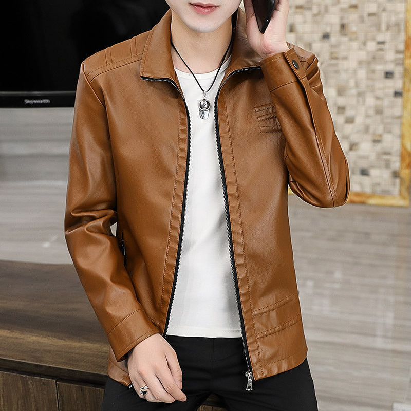 Herren Lederjacke Modern Schwarz Kunstleder - BerlinGlamour