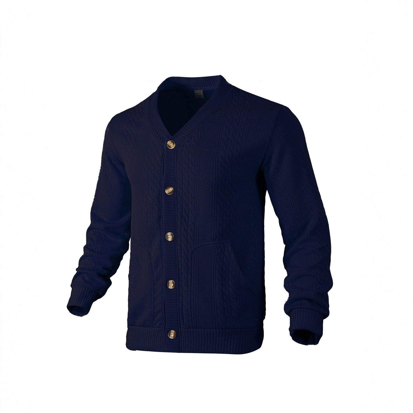 Herren Strickjacke Zopfmuster Modern Schwarz