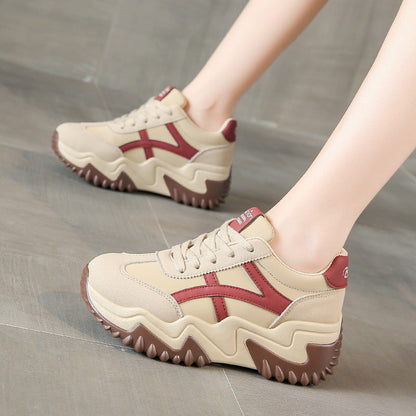 Damen Sneaker Sportlich Chunky Weich Laufsohle