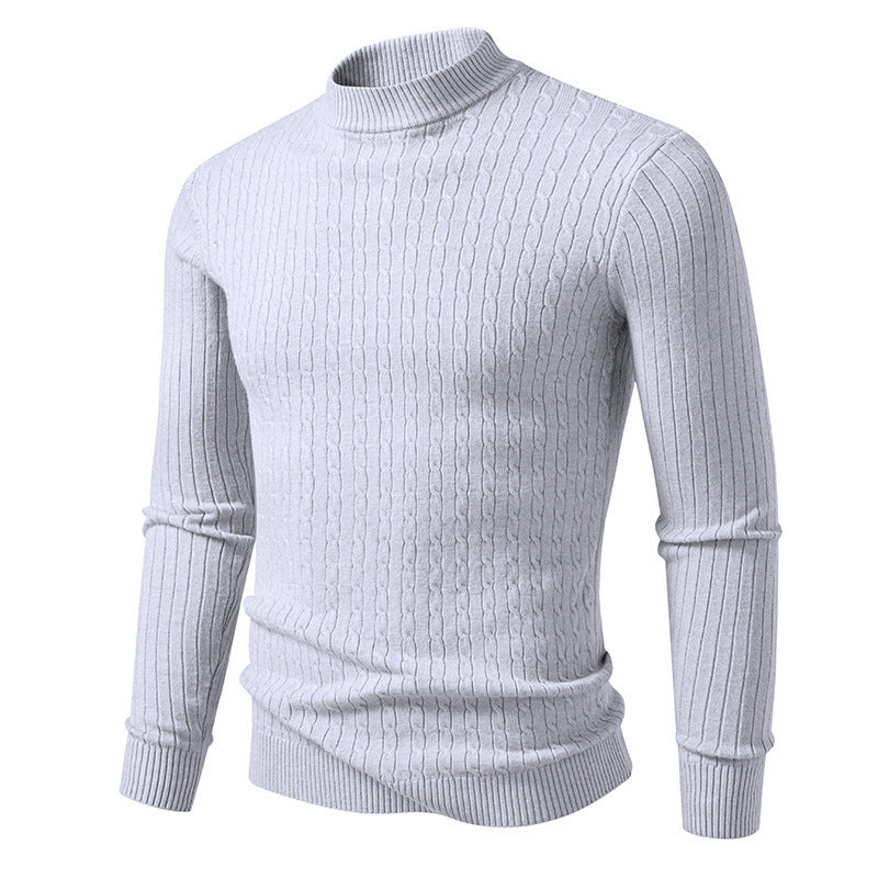 Herren Rollkragenpullover Strukturiert Bequem Warm