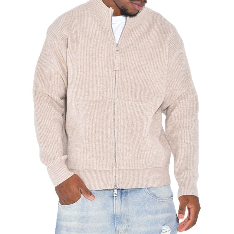 Herren Strickjacke Kuschelig Warm Mit Reißverschluss