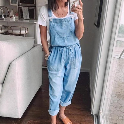 Damen Overall Denim Verstellbar Elegant