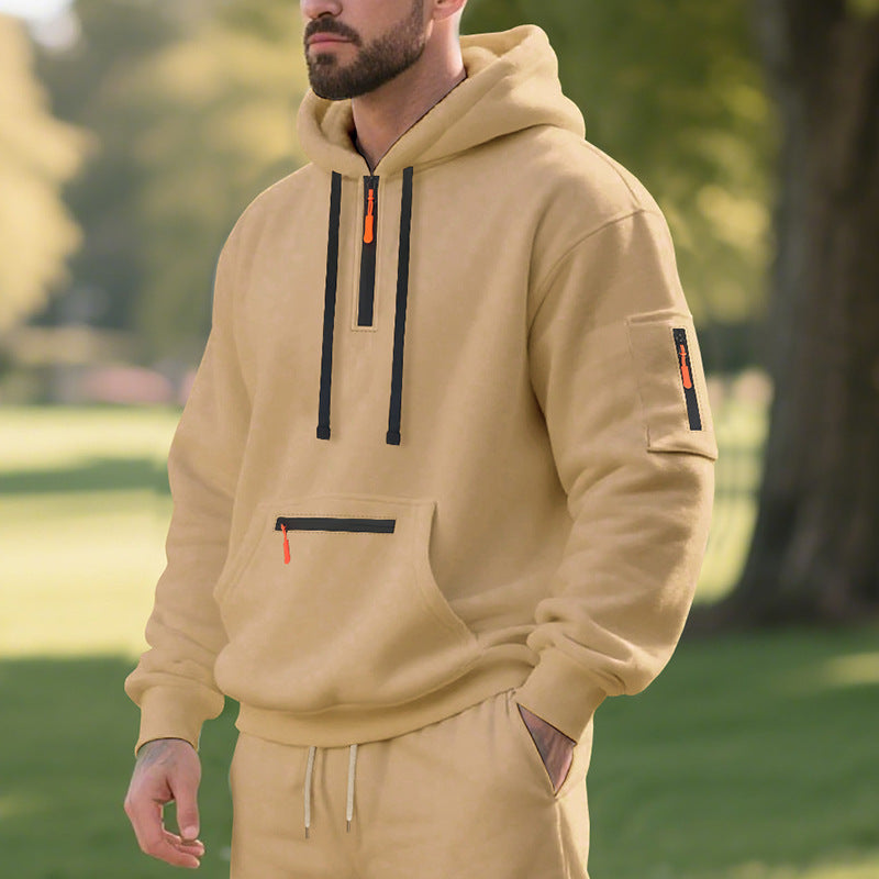 Herren Hoodie Sportlich Funktionale Taschen