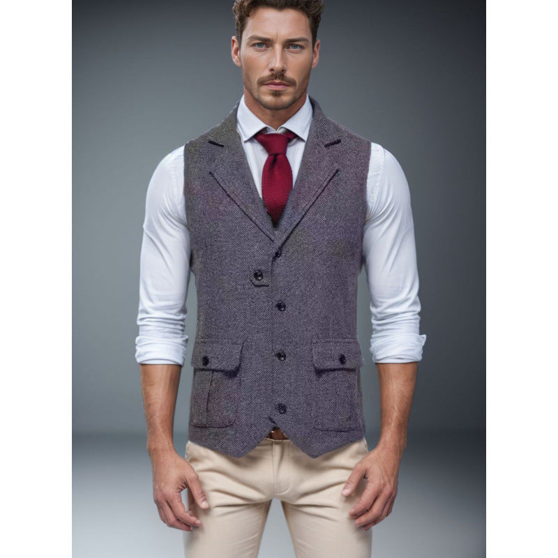 Herren Wollweste Stilvoll Elegante Winterweste