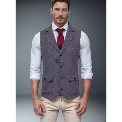 Herren Wollweste Stilvoll Elegante Winterweste