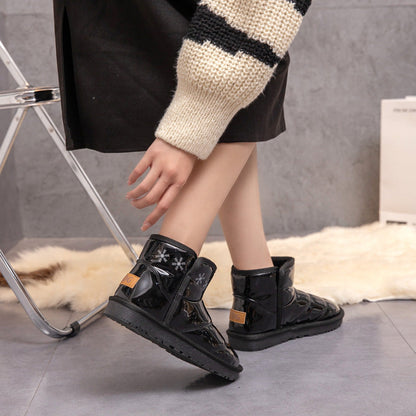Damen Winterstiefel Warm Glänzend Schuhe Modisch