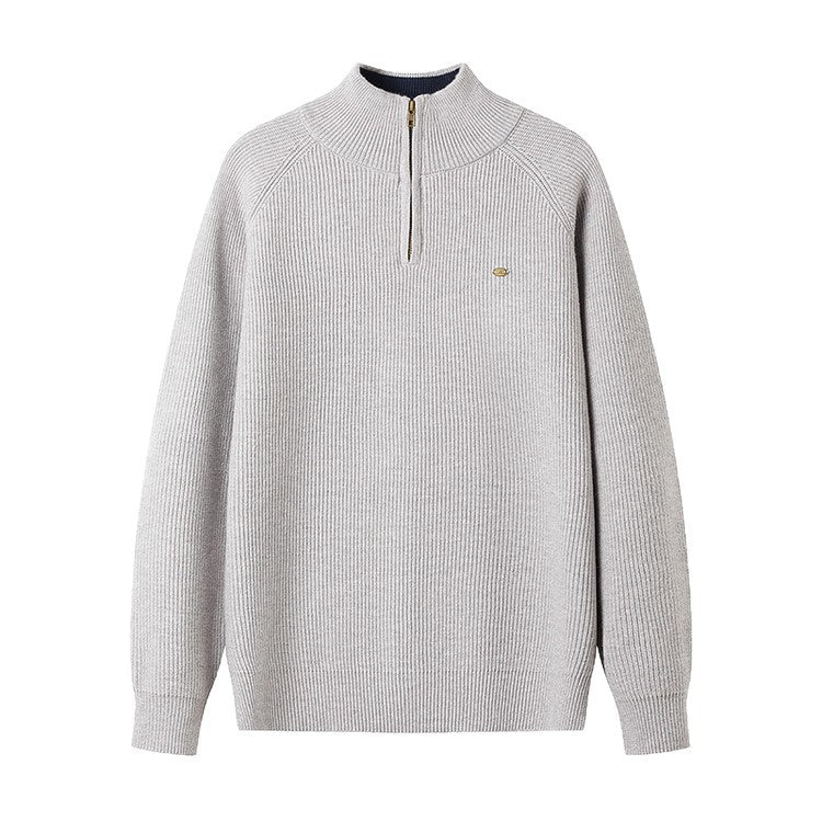 Herren Strickpullover Halbzipp Reißverschluss Modern