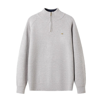 Herren Strickpullover Halbzipp Reißverschluss Modern