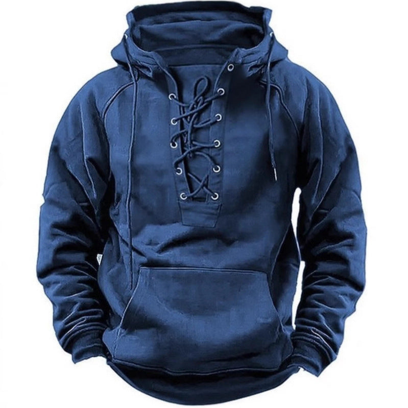 Herren Kapuzensweatshirt Weich Modern Schnüren - BerlinGlamour
