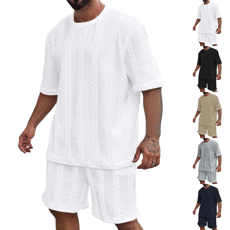 Herren T-Shirt und Shorts Set Sportlich Leicht Sommer