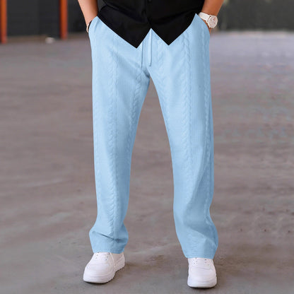 Herren Jogginghose Stretch mit Kordelzug und Struktur Optik