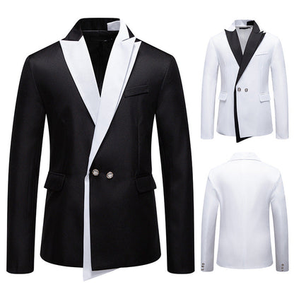 Herren Smoking Blazer Elegant Kontrastrevers Modern
