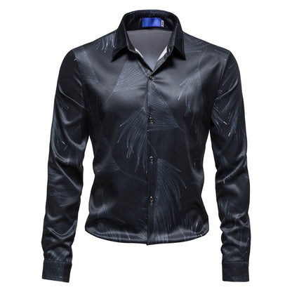 Herren Hemd Elegant Modern Muster Glanz