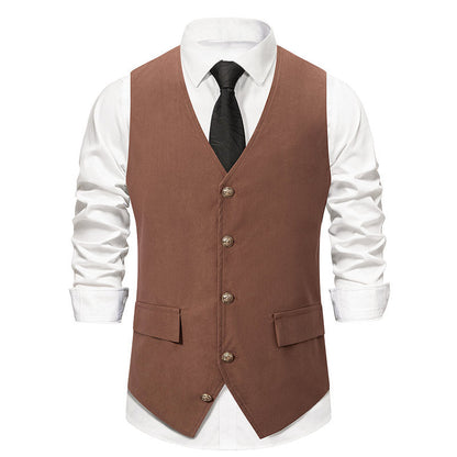 Herren Anzugweste Elegant Slim Fit mit Taschen