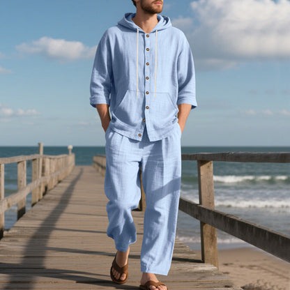 Herren Freizeit Set: Bequeme Hose und Kapuzenjacke Sportlich