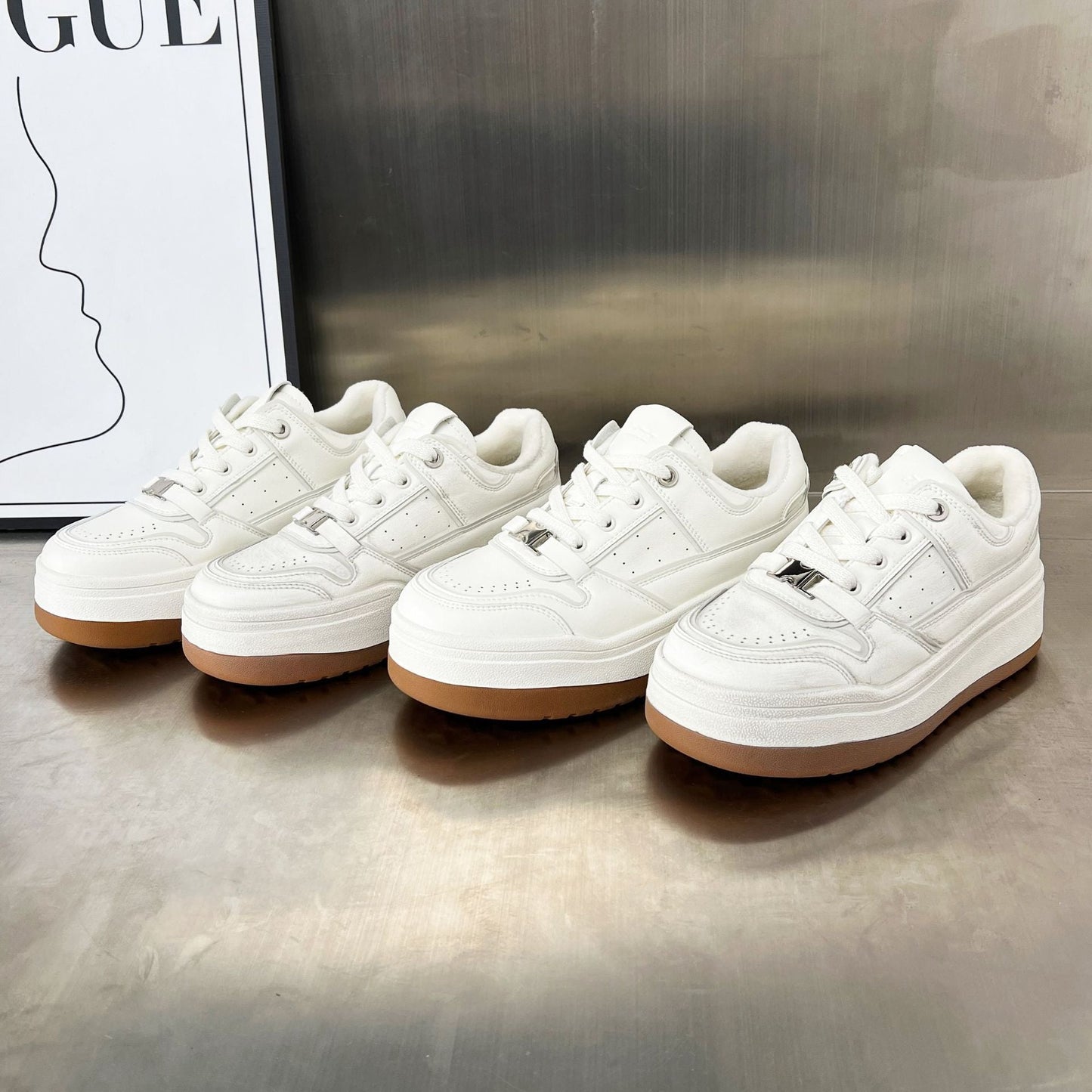 Damen Sneaker Chunky Plateau Bequem Trendy