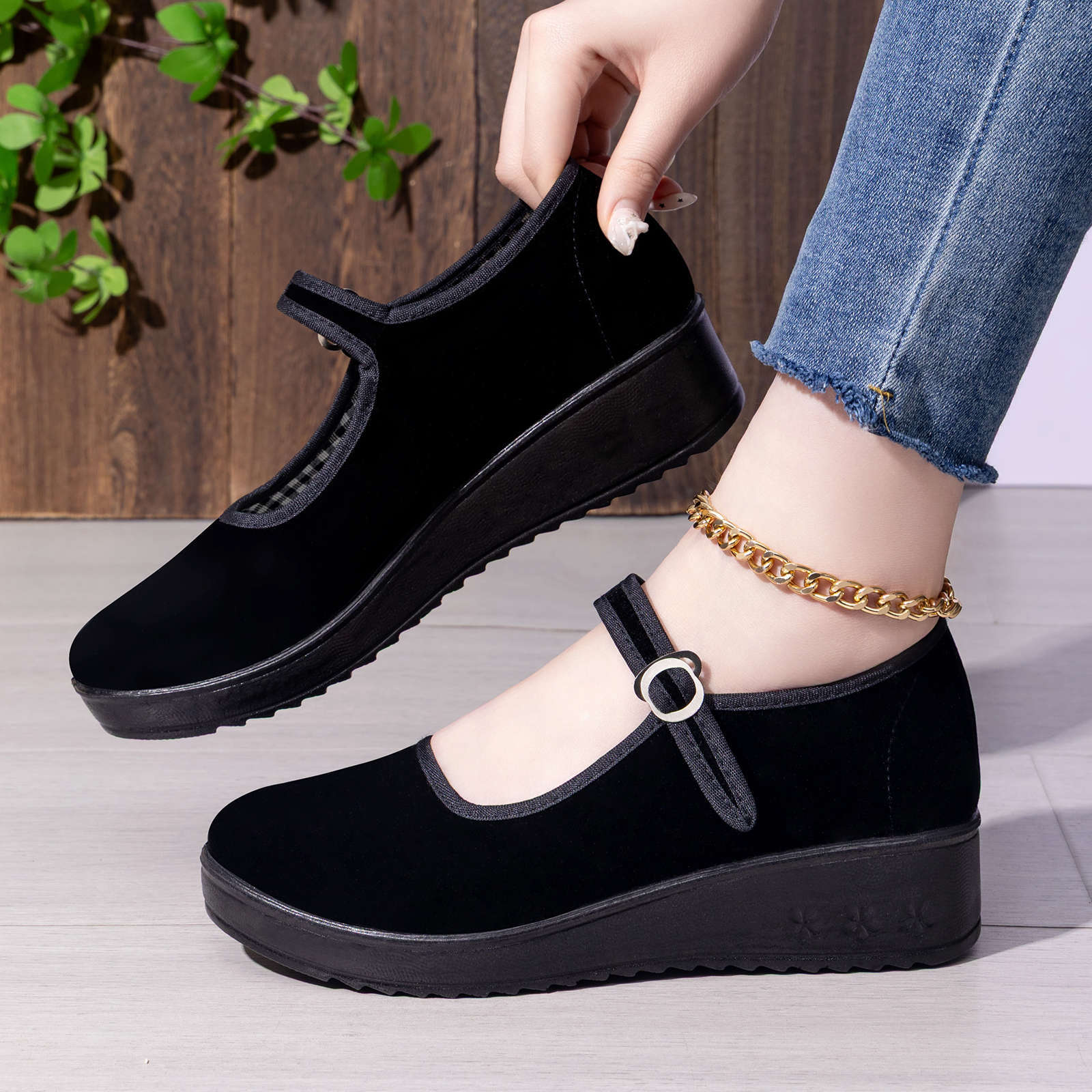 Damen Ballerinas Bequem Verstellbar Mit Riemen - BerlinGlamour