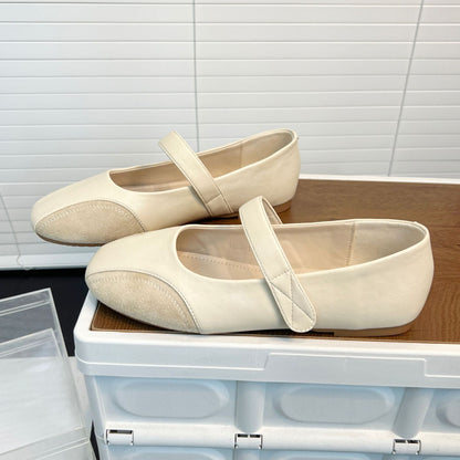 Damen Ballerinas Leder Schnürsenkel Modern