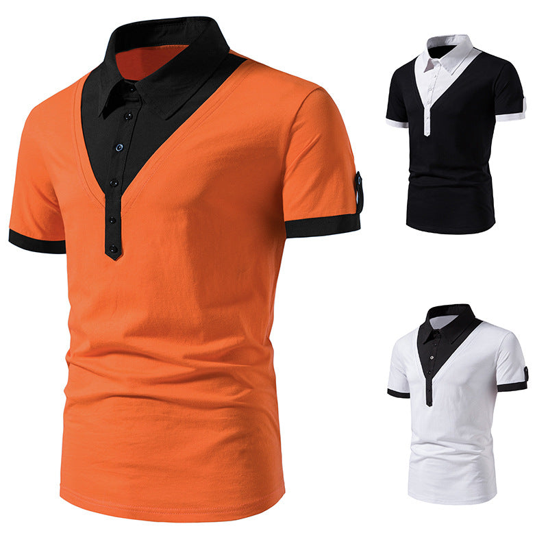 Herren Poloshirt Kurzarm V-Ausschnitt Modern - BerlinGlamour