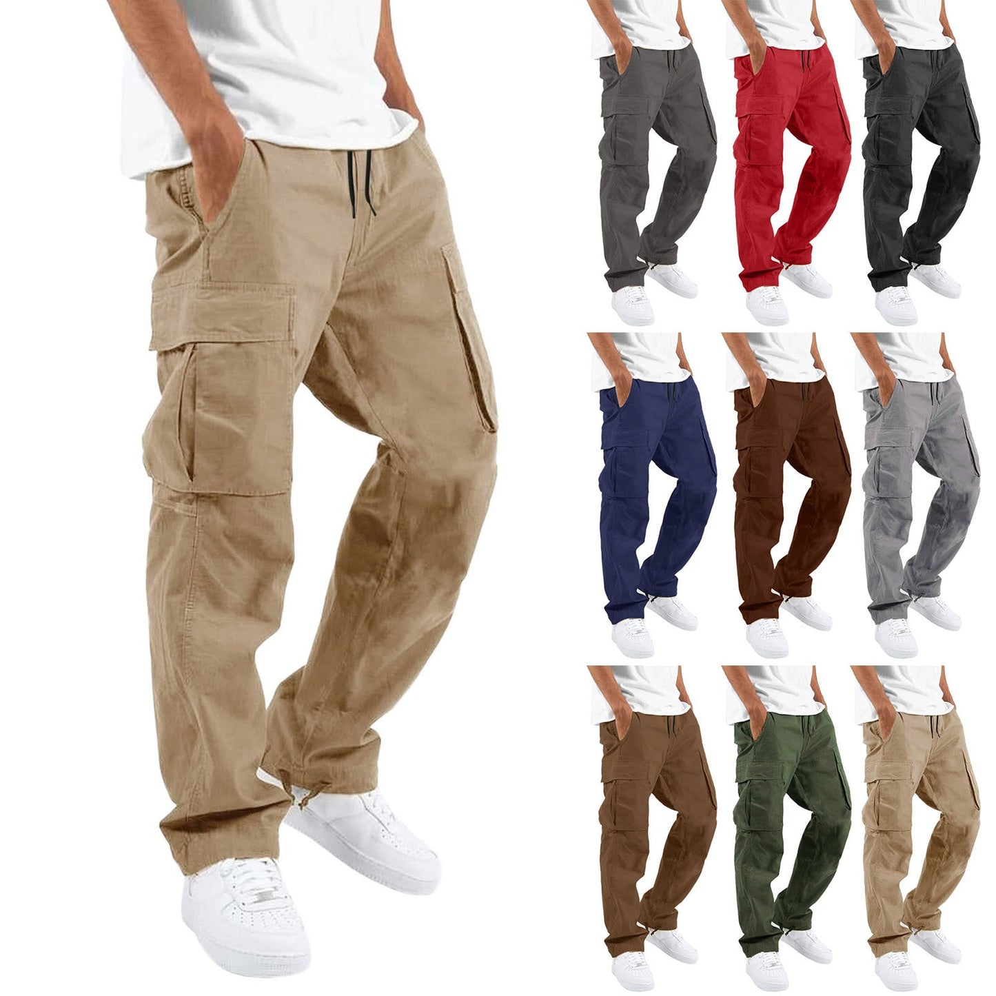 Herren Cargo-Hose Bequem Vieltaschig Outdoor - BerlinGlamour