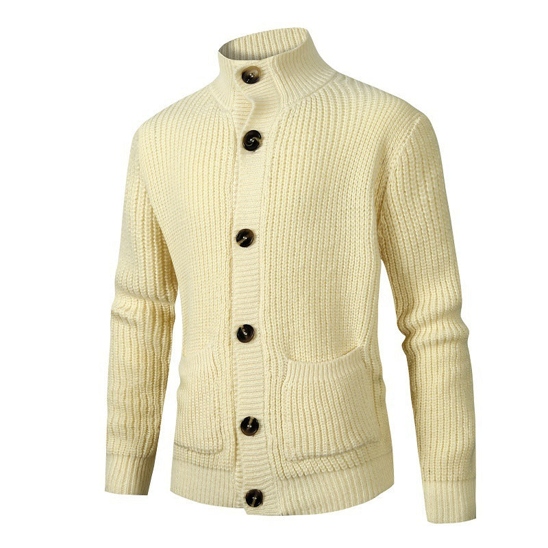 Herren Strickcardigan Modern mit Kragen und Knöpfen