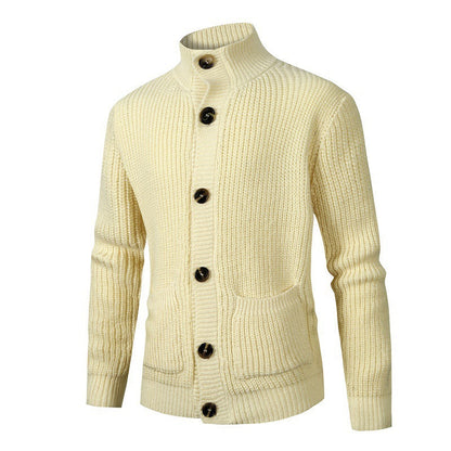 Herren Strickcardigan Modern mit Kragen und Knöpfen