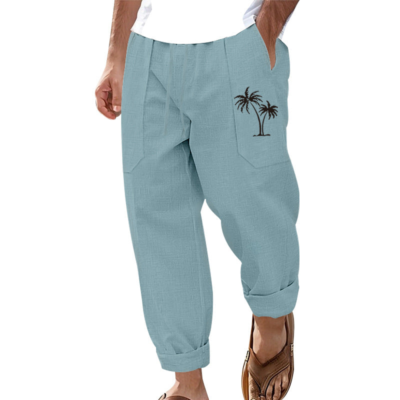 Herren Leinenhose Bequem Mit Taschen Sommer - BerlinGlamour