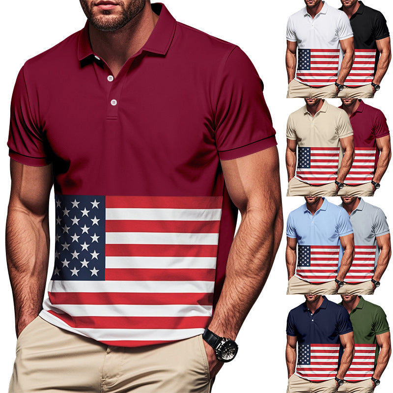 Herren Polohemd Amerikanische Flagge atmungsaktiv Style - BerlinGlamour