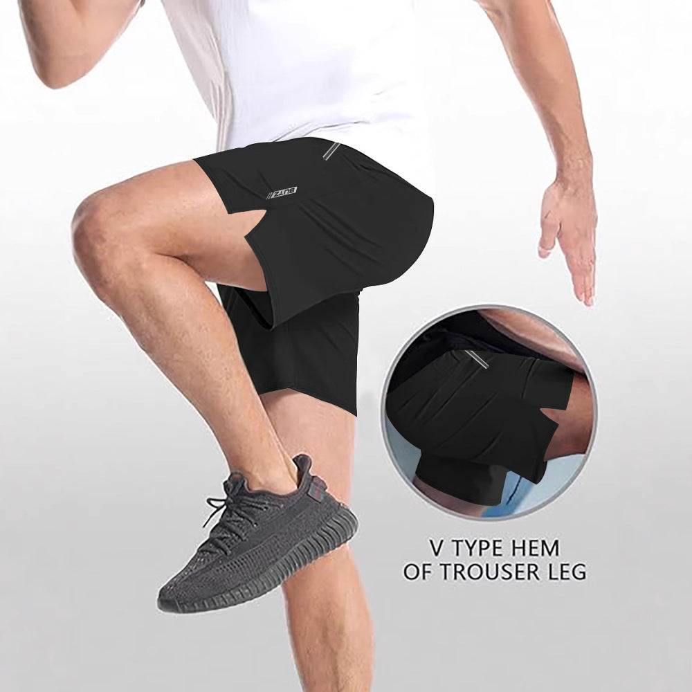 Herren Sportshorts Atmungsaktiv Elastisch Mit Seitentaschen