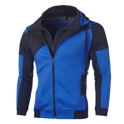 Herren Jacke Sportlich Kapuze Patchwork Design