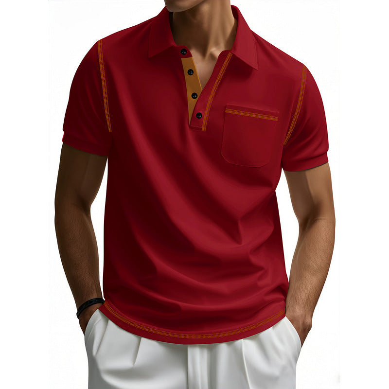 Herren Poloshirt Modern Kragen Kontrastfarben