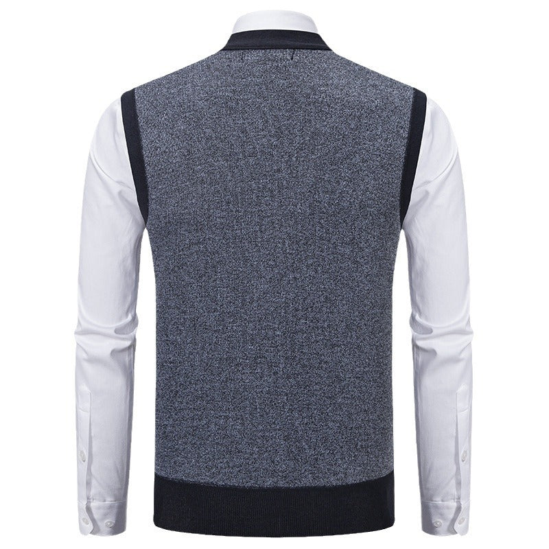 Herren Strickweste Modern mit Muster und Taschen