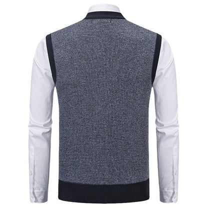 Herren Strickweste Modern mit Muster und Taschen