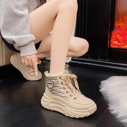 Damen Sneaker Winter Warm Hochgeschnürt