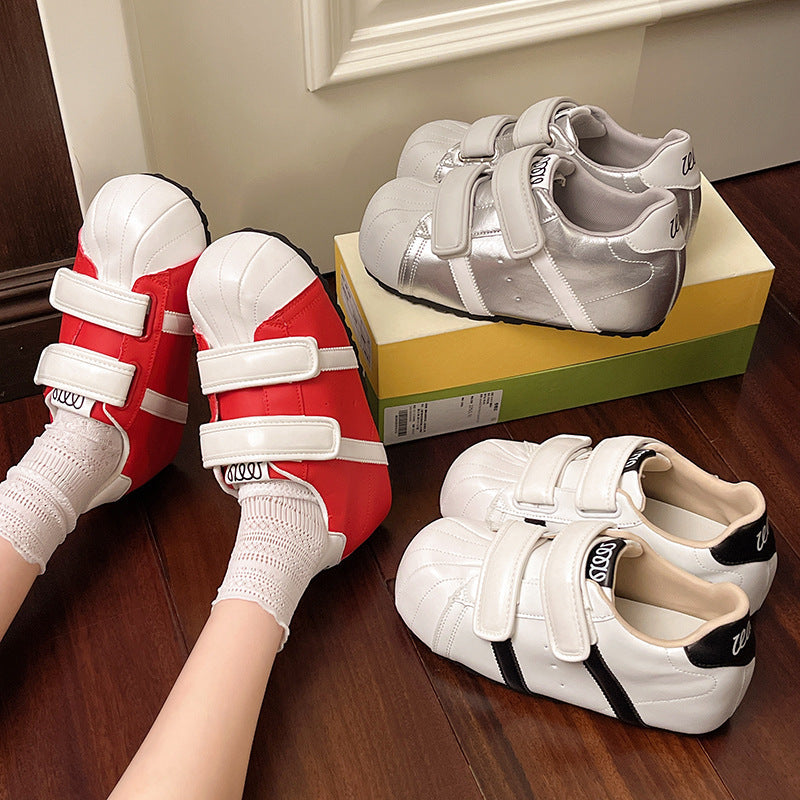 Damen Sneaker Komfortabel Klettverschluss Modern