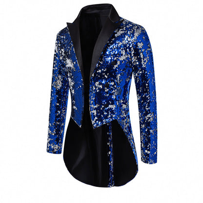 Herren Sakko Glitzer Pailletten Anzugjacke Glamour