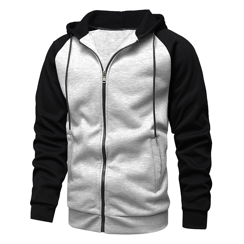 Herren Kapuzenjacke Lässig Mit Kontrast Ärmeln Streetwear