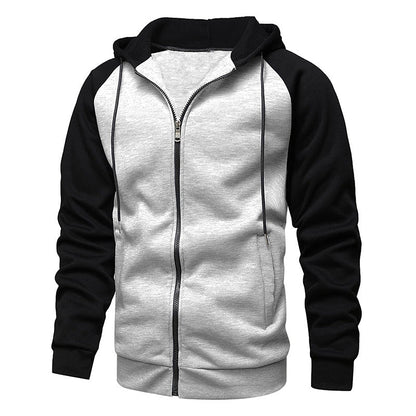 Herren Kapuzenjacke Lässig Mit Kontrast Ärmeln Streetwear