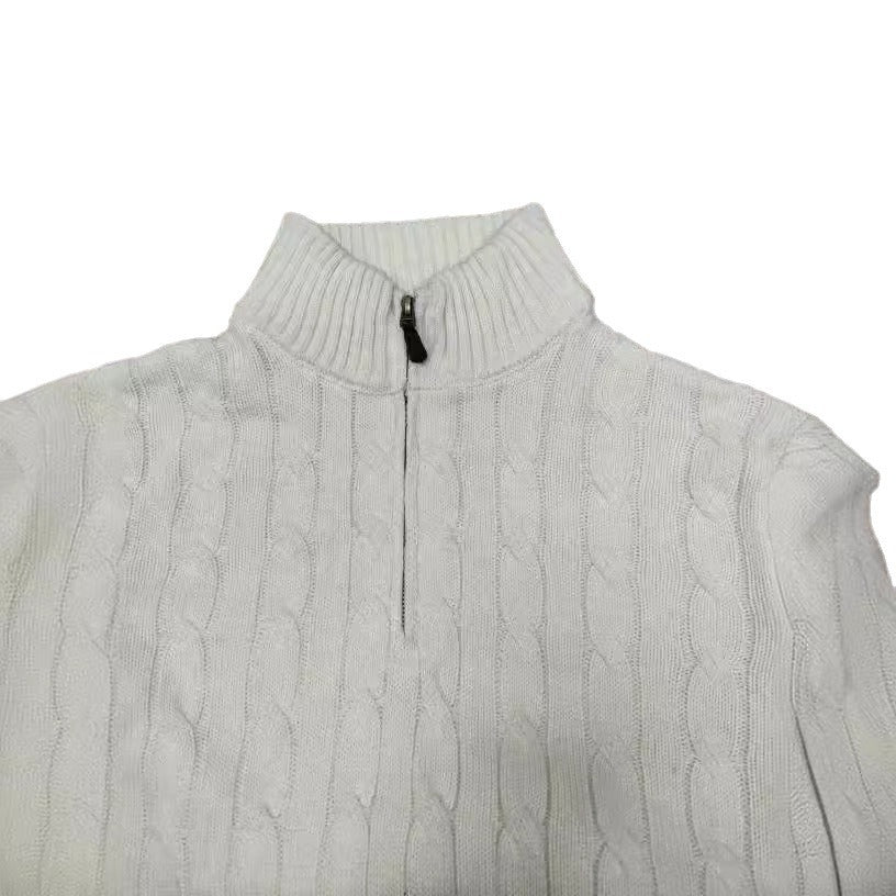 Herren Strickpullover Eleganter Zopfmuster Mit Reißverschluss