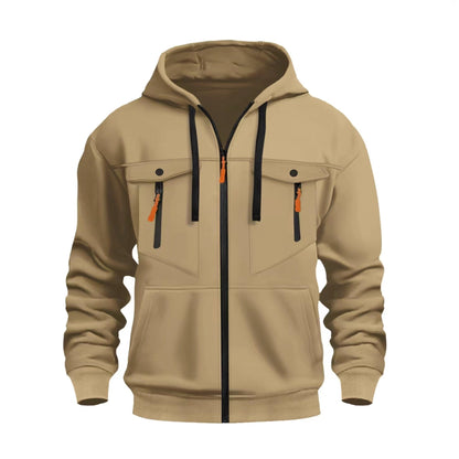 Herren Outdoorjacke Wasserdicht mit Reißverschlusstaschen