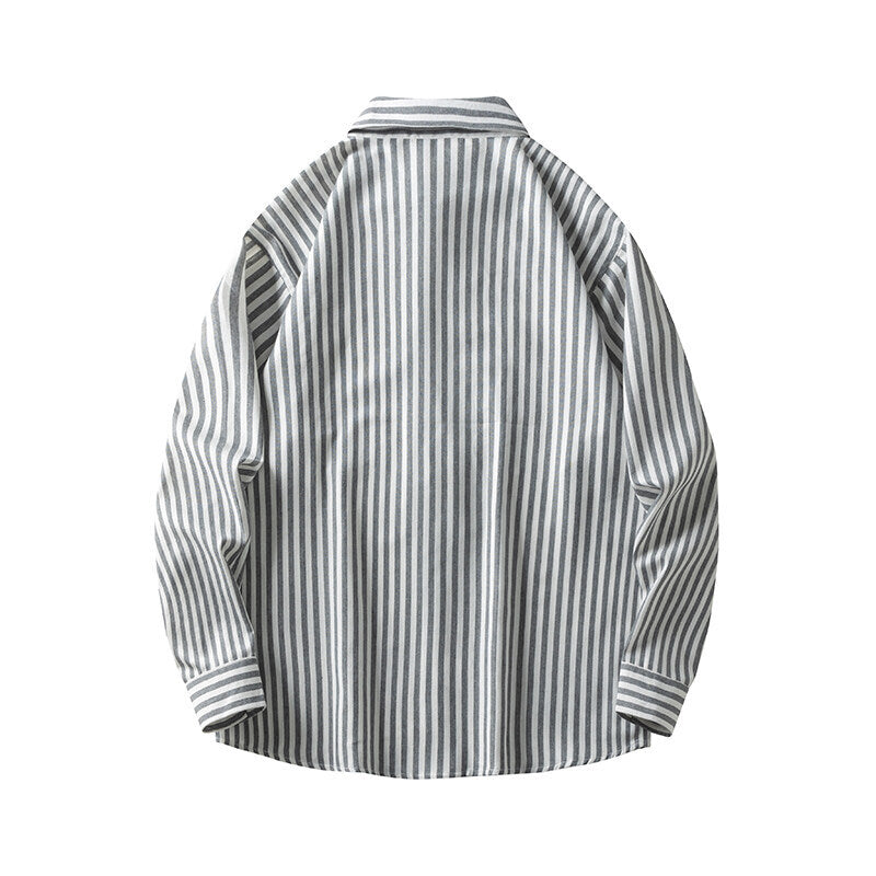 Herren Langarmhemd Streifenmuster Bequem Elegant