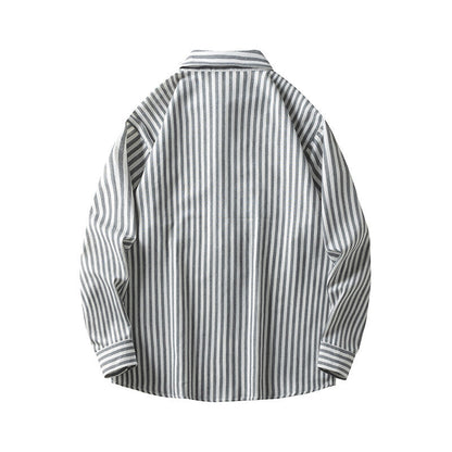 Herren Langarmhemd Streifenmuster Bequem Elegant