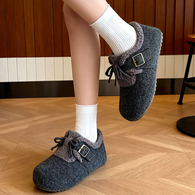 Damen Filzschuhe Warm Bequem mit Riemen