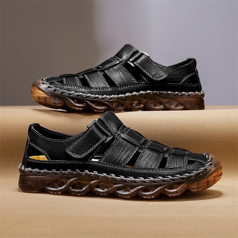 Damen Leder Schuhe Bequem Klettverschluss Freizeit