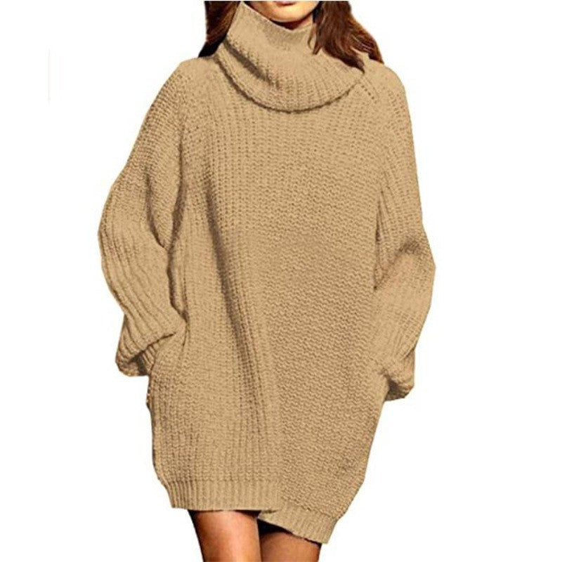 Damen Strickpullover Oversized Großkragen Modern