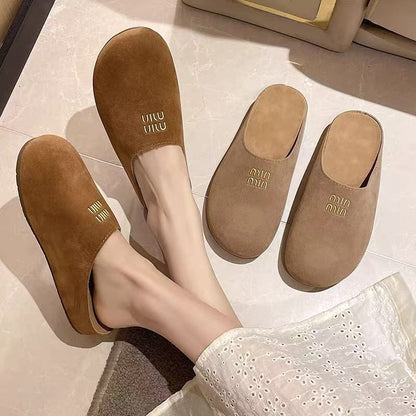 Damen Hausschuhe Veloursleder Weich Warme Heidi Schuhe