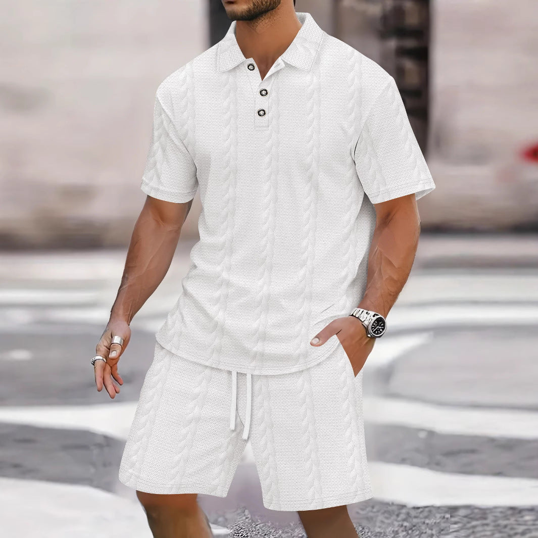 Herren Kurzarmhemd und Bermuda Set atmungsaktiv Casual