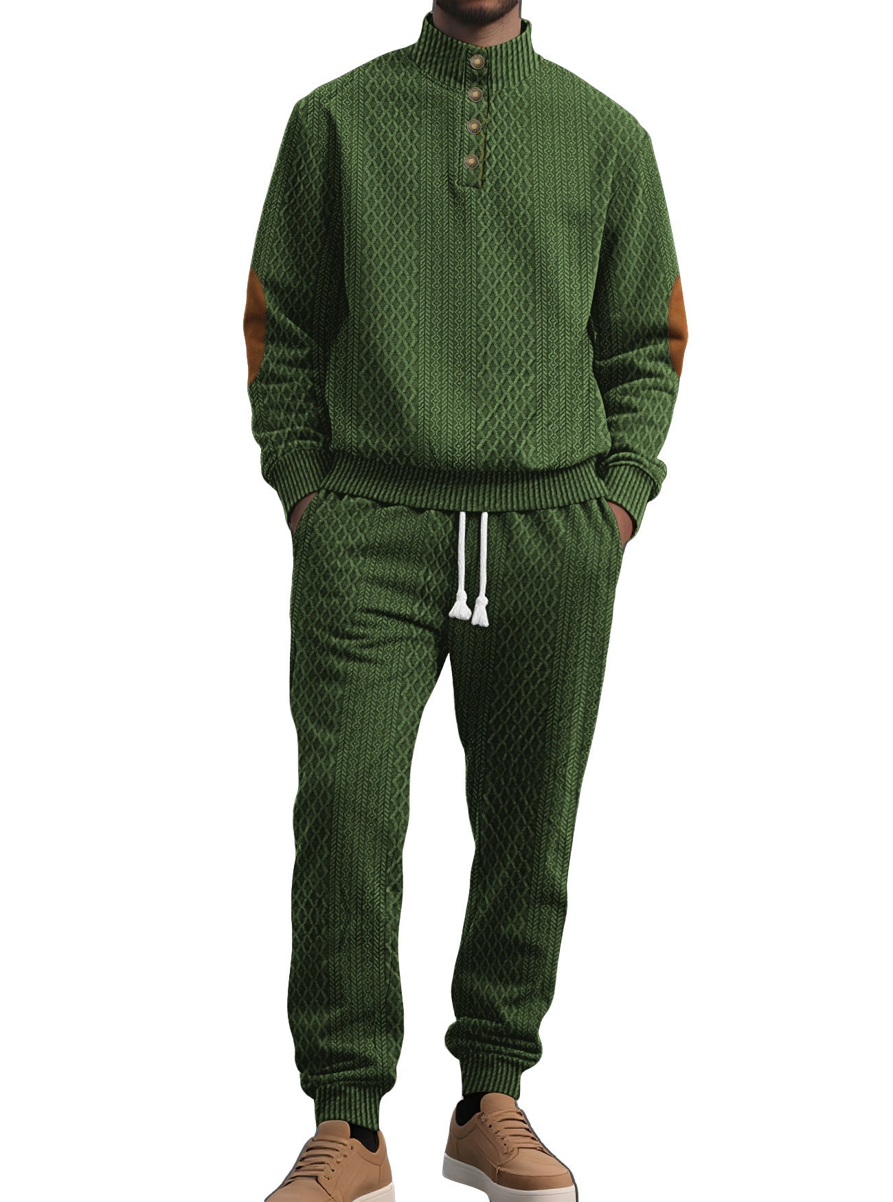 Herren Strickanzug Eleganter Kragen Modern
