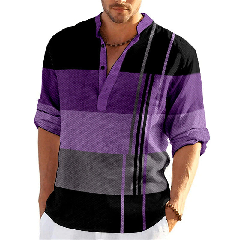 Herren Freizeit-Shirt Gestreift Modern Berlin Style